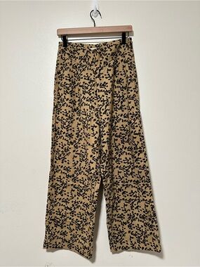 Mirth Wide Leg Printed Pants in Tan and Black